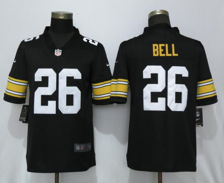 Men Pittsburgh Steelers 26 Bell Nike Black Alternate Game NFL Jerseys